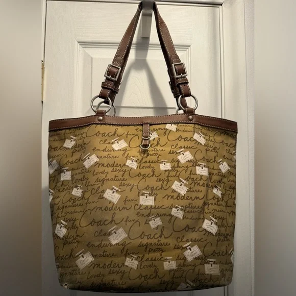 Coach Signature Brown and Tan Reversible Shoulder Bag - Picture 9 of 15